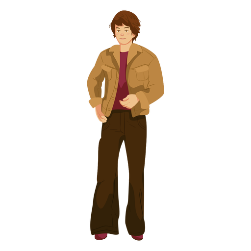 70er Jahre Charakter Mann Outfit PNG-Design