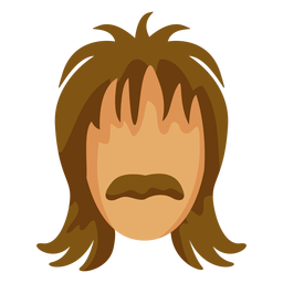 70er Jahre Frisur Schnurrbart flach PNG-Design