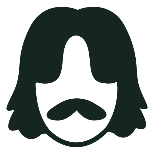 70s hairstyle moustache stroke PNG Design