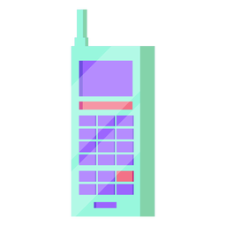 Celular dos anos 80 colorido Desenho PNG