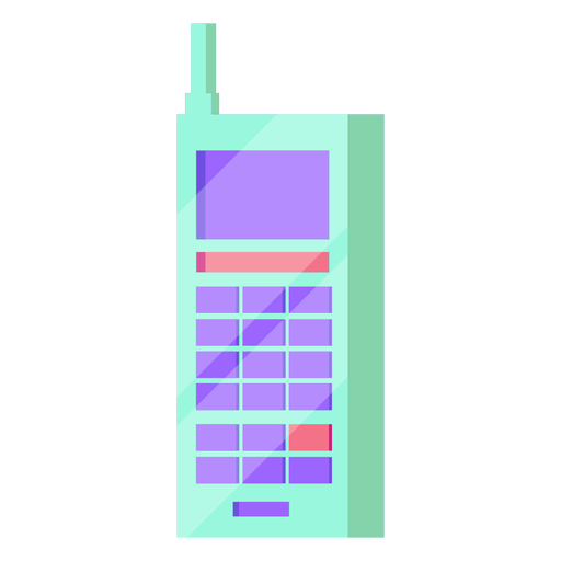 80s celular colorido Diseño PNG
