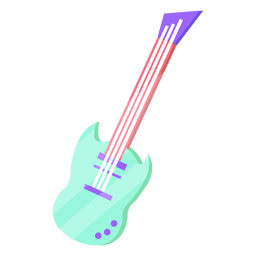 Guitarra elétrica dos anos 80 colorida Desenho PNG
