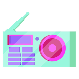 80er Jahre Radio Player Antenne bunt PNG-Design