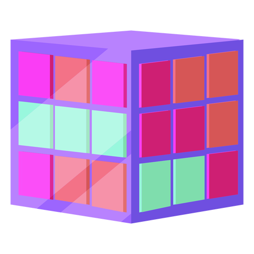 80er Rubik W?rfel bunt PNG-Design