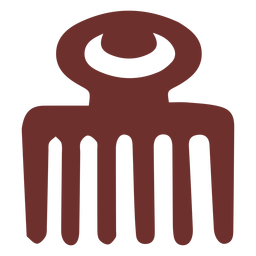 Trazo de peine de madera símbolo africano Diseño PNG