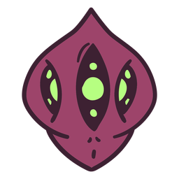 Trazo colorido de cabeza de sepia de Alien Diseño PNG