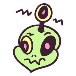 Ojo de antena de cabeza de alienígena colorido Diseño PNG