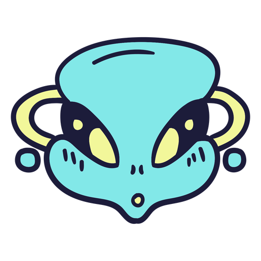 A cabeça do alienígena surpreendeu traço colorido Desenho PNG