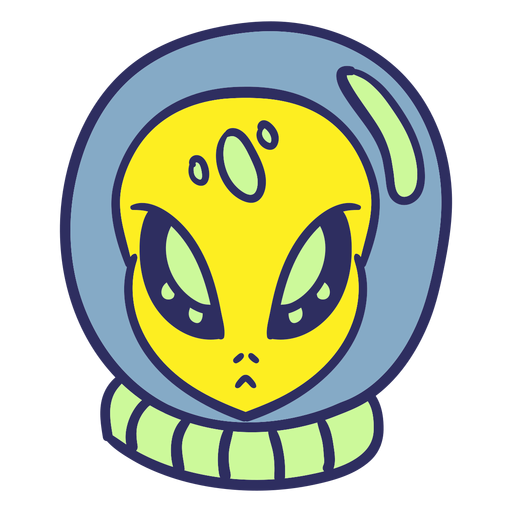 Alien's head astronaut helmet colorful stroke PNG Design