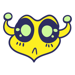 Cabeza de alienígena confundido trazo colorido Diseño PNG