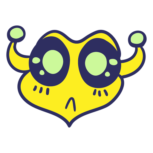 Alien's head confused colorful stroke PNG Design