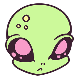 Alien's head indifferent colorful stroke Transparent PNG