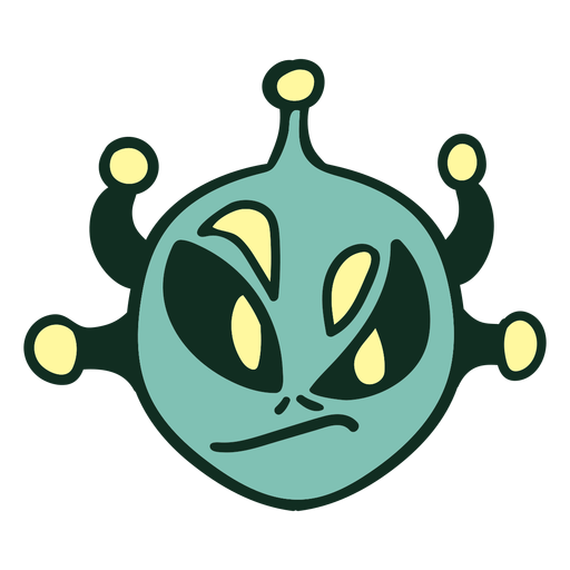Alien&#39;s head mad 5 antena colorida stroke Desenho PNG
