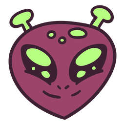 Trazo púrpura de la cabeza de Alien Diseño PNG
