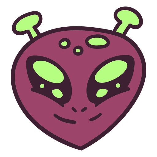 Alien's head purple stroke PNG Design