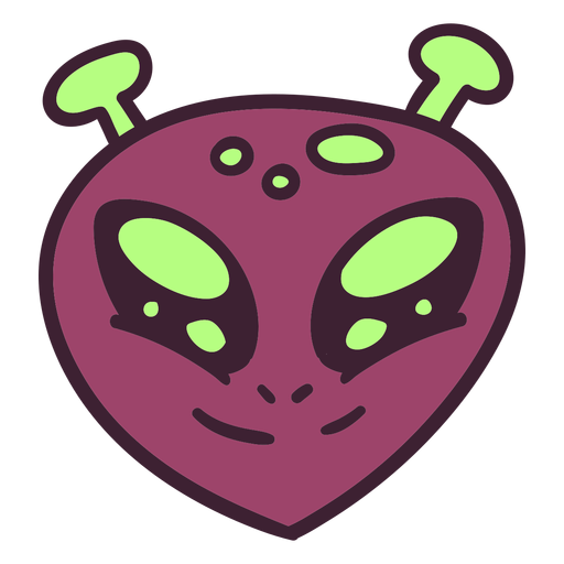 Design PNG E SVG De Cabeça De Alienígena Arredondada Com Traço