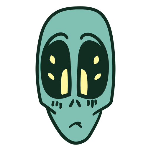Alien's head sad stroke PNG Design