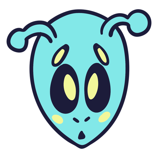 Alien's head scared colorful stroke PNG Design
