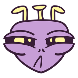 Alien's head squinting colorful stroke Transparent PNG