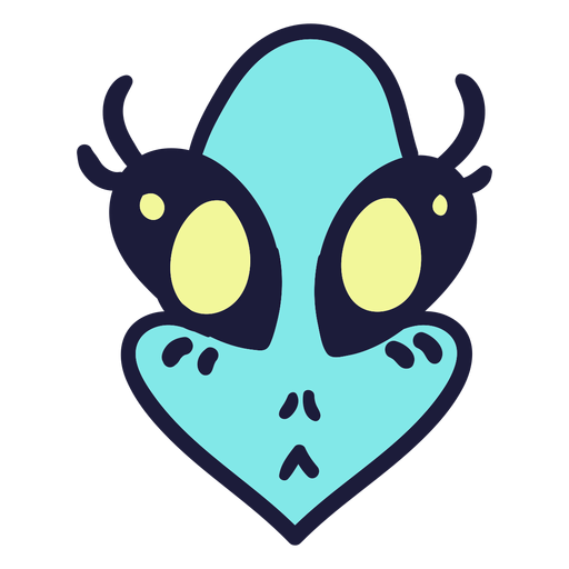 Alien's head stunned big eyes colorful PNG Design