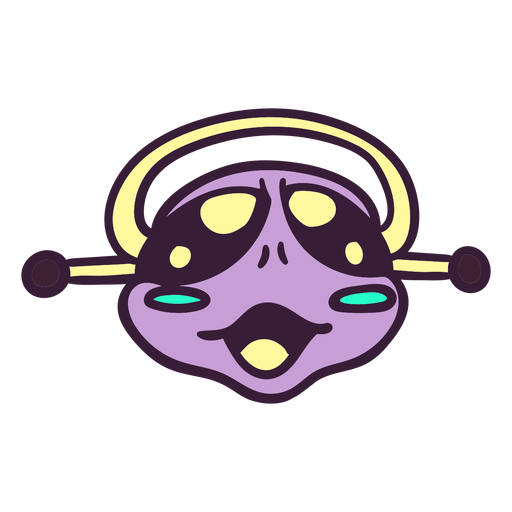 Alien's head violet stroke PNG Design