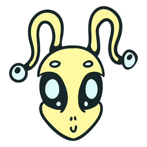 Alien's head yellow antenna stroke PNG Design