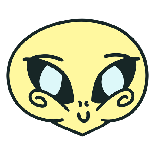 Alien's head yellow cute stroke PNG Design