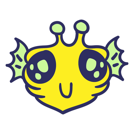 Download Alien's head yellow fish stroke - Transparent PNG & SVG ...