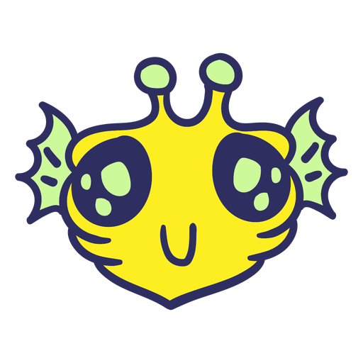 Download Alien's head yellow fish stroke - Transparent PNG & SVG vector file