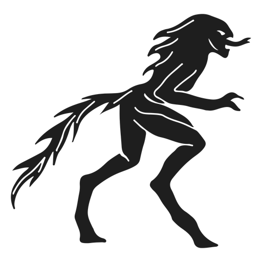 Alien lizard monster silhouette PNG Design