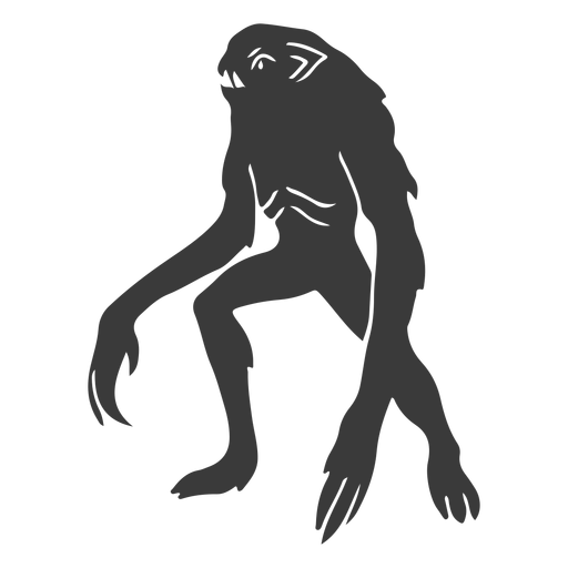 Alien Monster lange Arme Silhouette PNG-Design