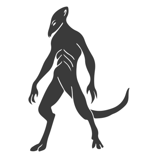 Alien monster tail silhouette PNG Design