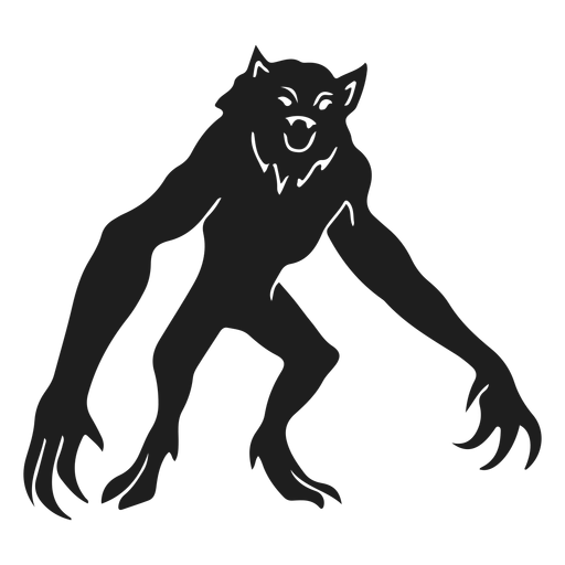 Alien monster werewolf silhouette PNG Design
