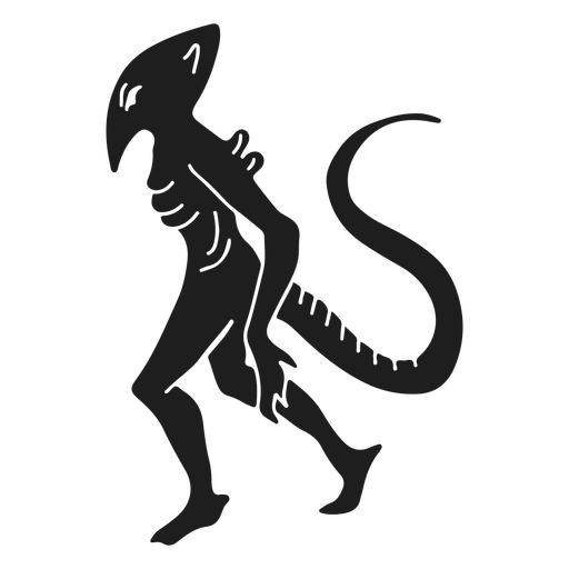 Alien tail monster silhouette PNG Design