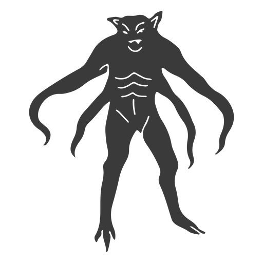 Alien tentacle monster silhouette