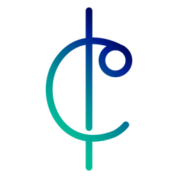 Alla breve signo degradado trazo Diseño PNG