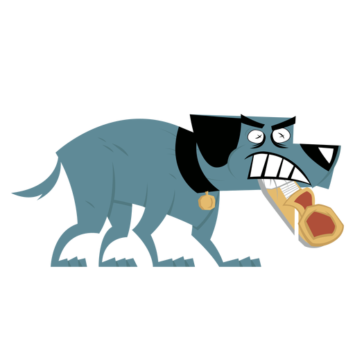 Angry dog sneaker bite illustration PNG Design