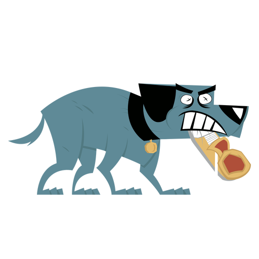 Ilustraci?n de mordedura de zapatilla de perro enojado Diseño PNG