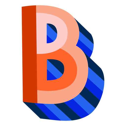 Colorful 3d letter b