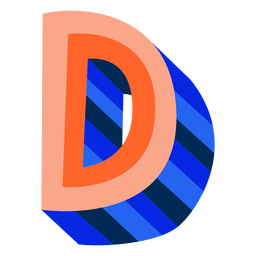 Letra 3d colorida d