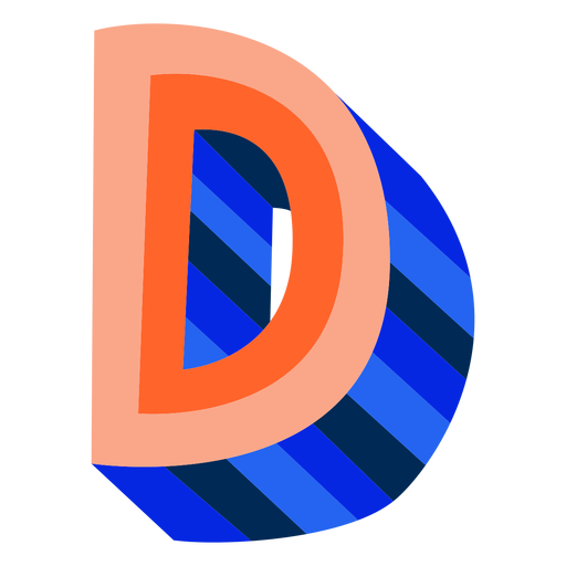 Colorful 3d letter d - Transparent PNG & SVG vector file