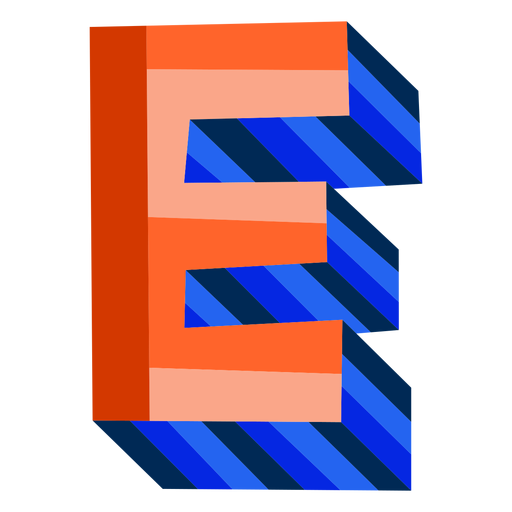 Colorful 3d letter e PNG Design