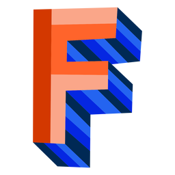 Letra 3d colorida f