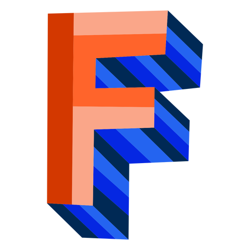 Colorful 3d letter f PNG Design