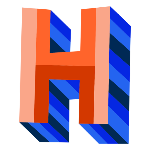 Colorido 3d letra h