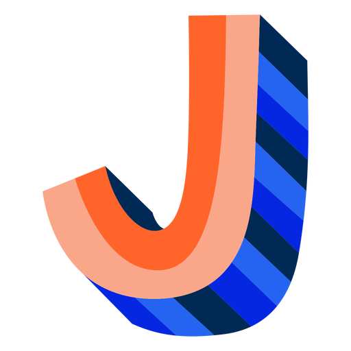 Colorful 3d letter j PNG Design