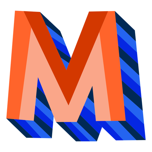Colorful 3d letter m PNG Design