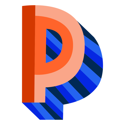 letter p logo 3d