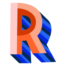Letra 3d colorida r