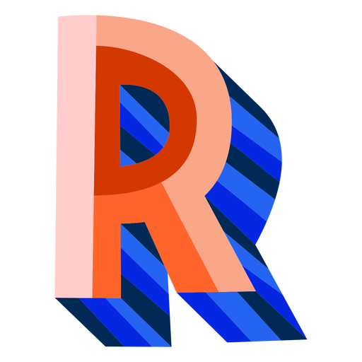 Download Colorful 3d letter r - Transparent PNG & SVG vector file